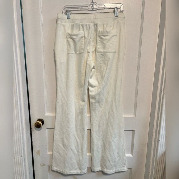 Norma Kamali Semi Flare White Wide Leg sweatpants Size L - Picture 4 of 4
